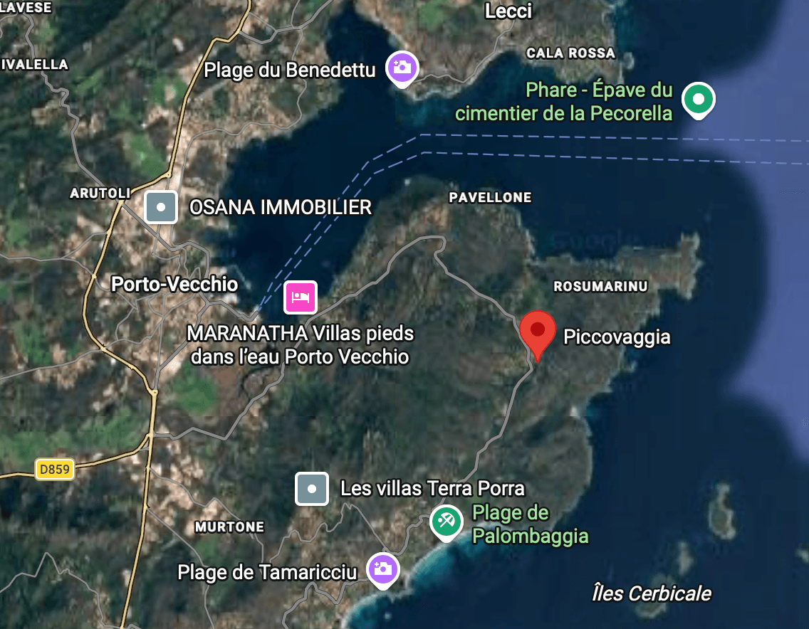 Carte localisation Piccovaggia Porto-Vecchio